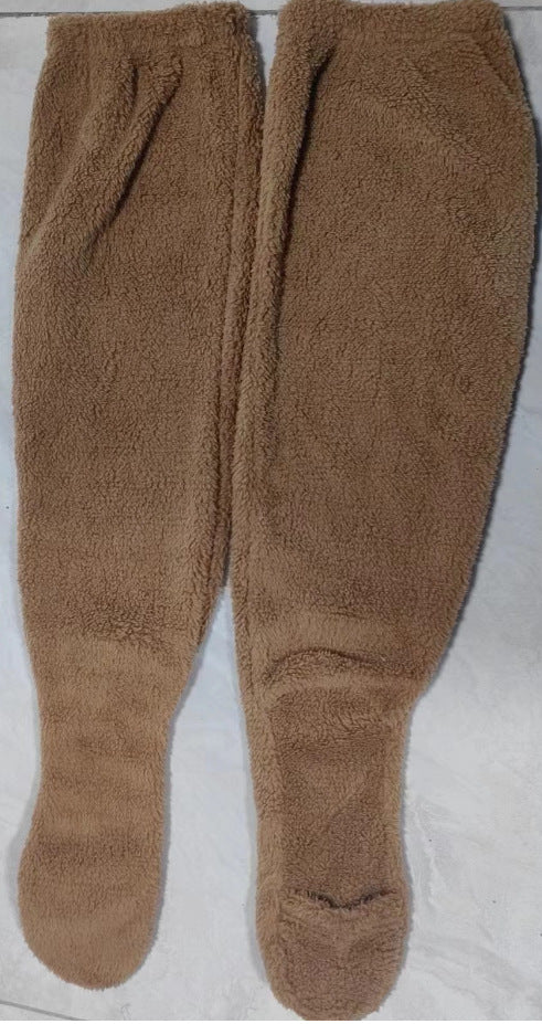 2023 Autumn and Winter Cross-border Amazon Independent Station Teddy Bear Floor Socks Long Stockings Knee Pads Warm High Socks Girls